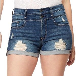 WallFlower Sassy Shorty Shorts Womens Juniors 7 Insta Soft Distressed Cuffed NEW